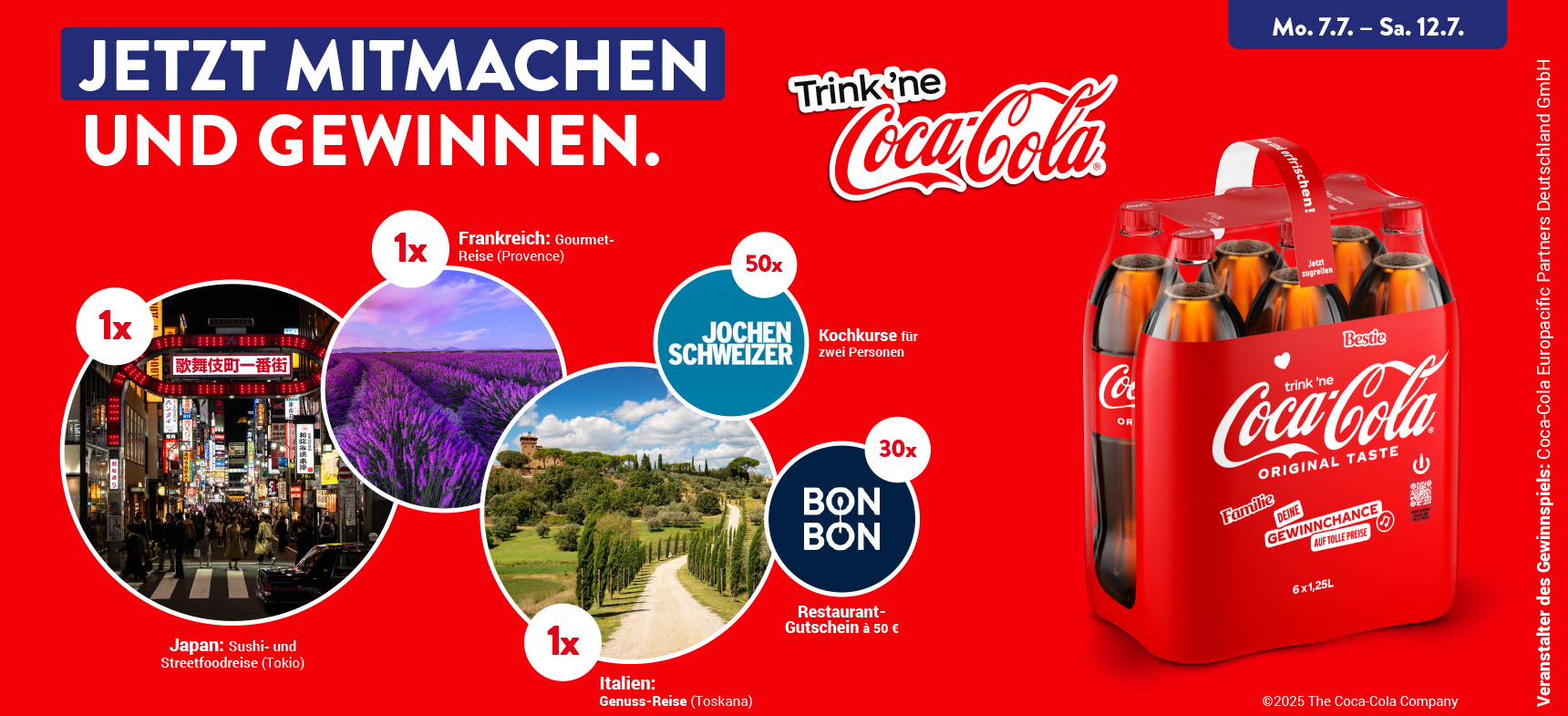 Coca-Cola Gewinnspiel Header - Coca-Cola 6er Pack bei ALDI SÜD kaufen und gewinnen